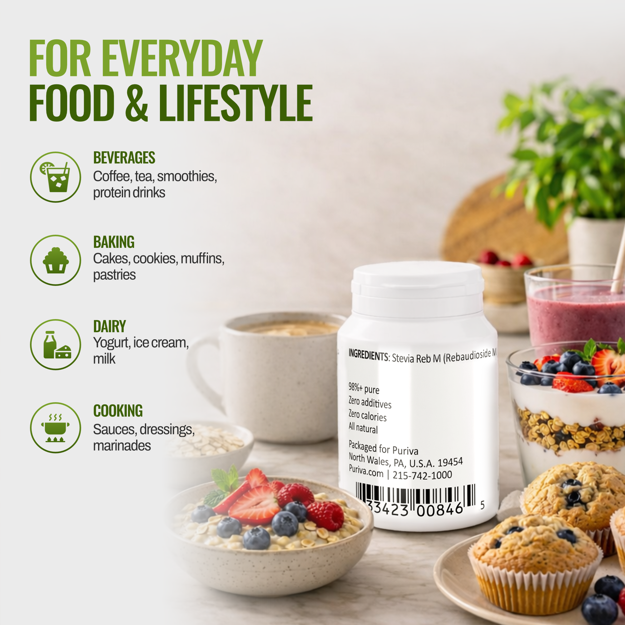 Stevia Reb M powder, 60 grams | 2,000 servings
